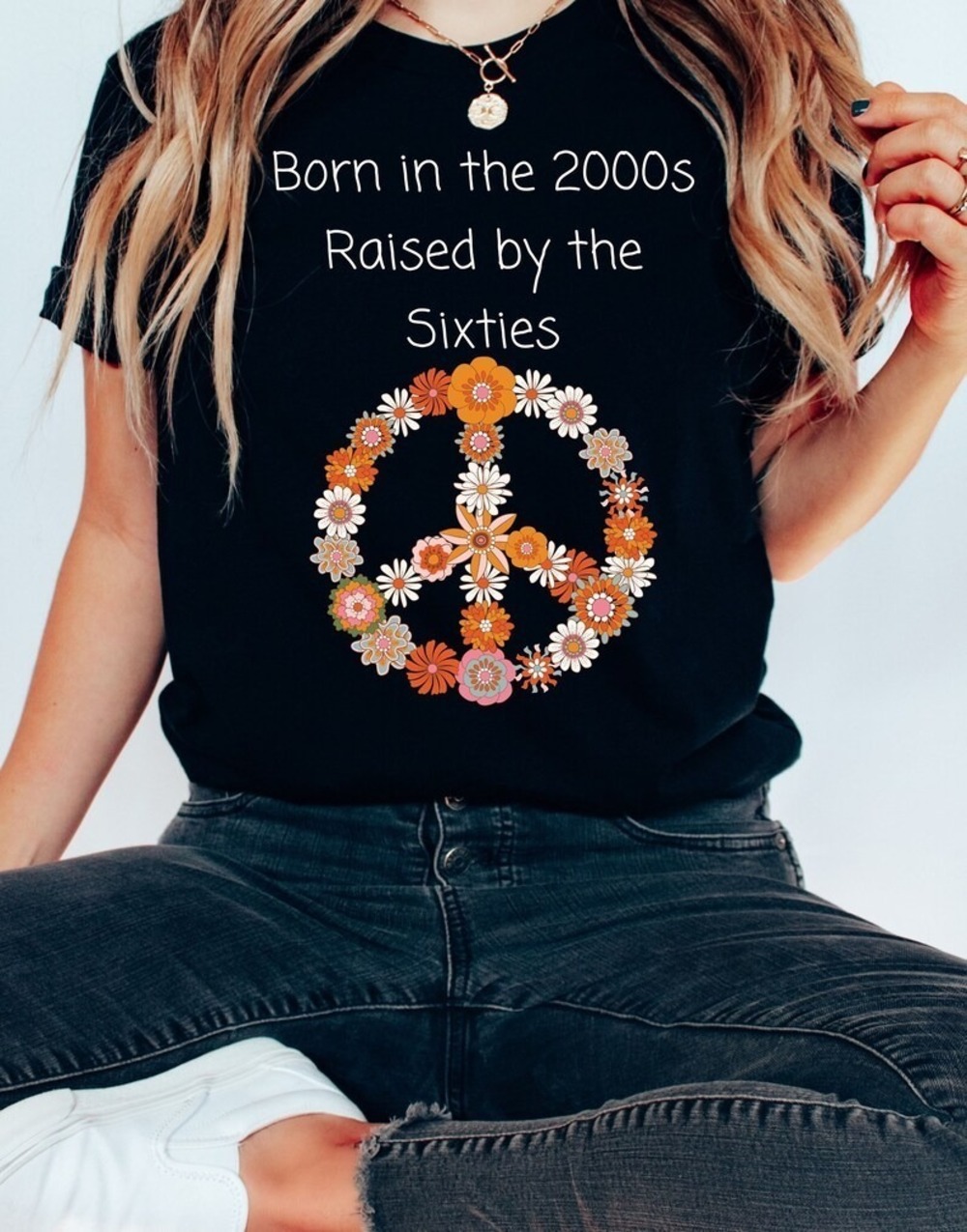 Raised By The 60s Retro Style 60s T-Shirt Boho Hippie Tee